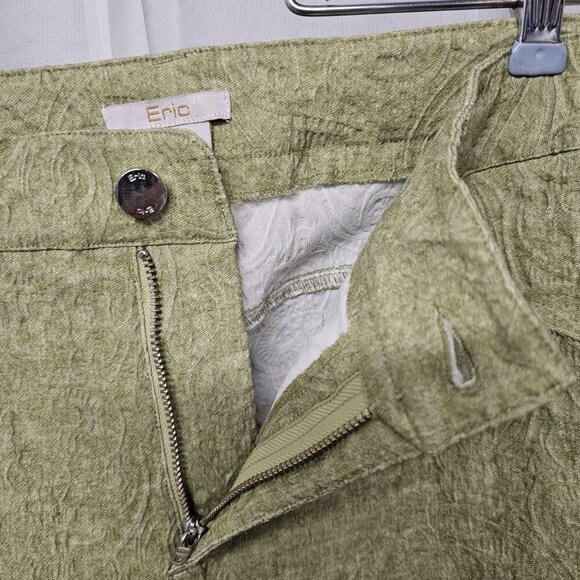 Eric Green Textured Straight Leg Jeans Boho Retro Stretch 12 - Picture 6 of 13